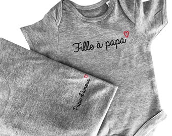 Men's T-shirt and bodysuit set for Baby, Daddy's Girl and Love Daddy