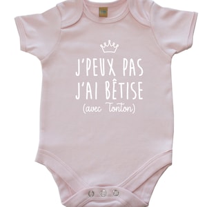 Body Bébé Humoristique 'J'peux Pas J'ai Bêtise' - Cadeau Naissance Rigolo Pour Marraine Préférée