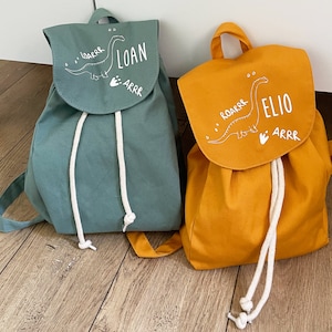 Sac, bébé, enfant, rentrée scolaire, crêche, À personnaliser, motif dinosaure