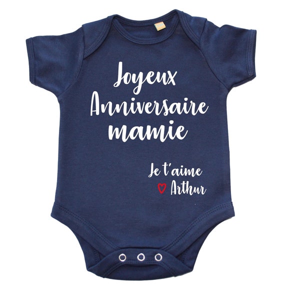 Joyeux Anniversaire Mamie Je t aime Prenom a personnaliser Body pour bebe Etsy France