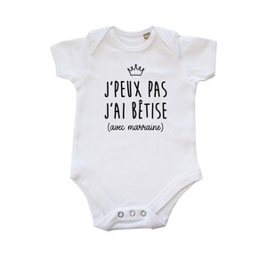 Body Bébé 'J'peux Pas J'ai Bêtise Avec Mon Papi Préféré' – Body Humoristique Naissance Cadeau Rigolo Fille Garçon