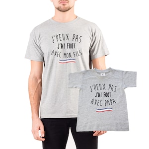 Tee shirt j'peux pas j'ai vélo avec, tee shirt duo père et fils