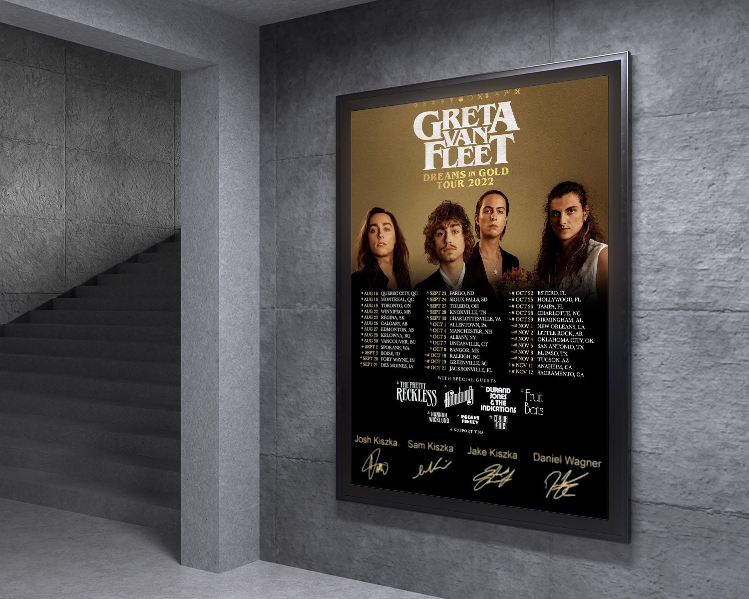 Discover Greta Van 90s Fleet Dreams in Gold Tour 2022 Poster, Vintage Poster