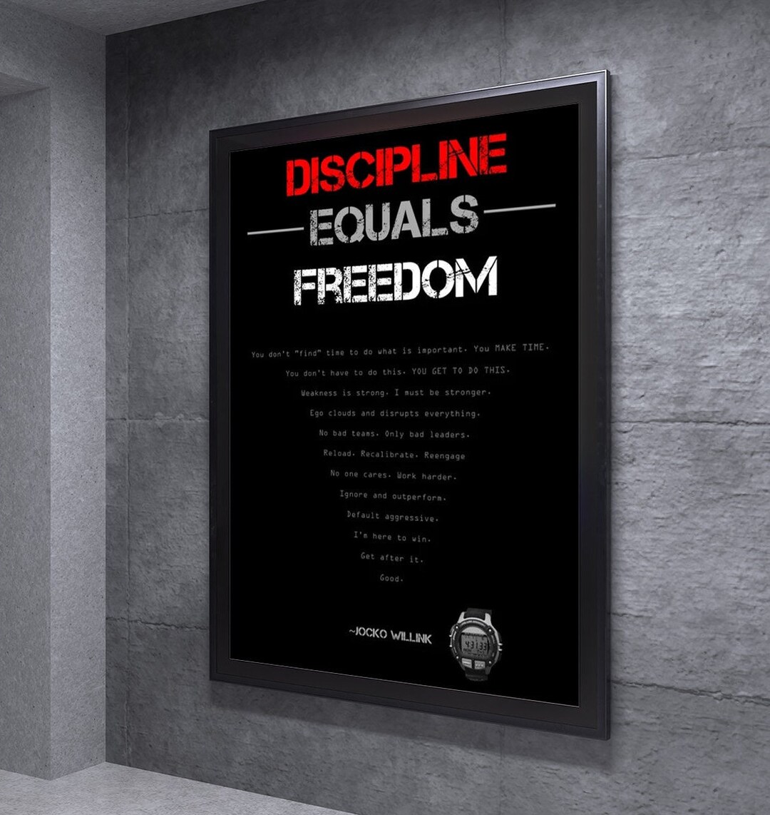 Jocko Willink discipline Equals Freedom Motivational Quote Etsy