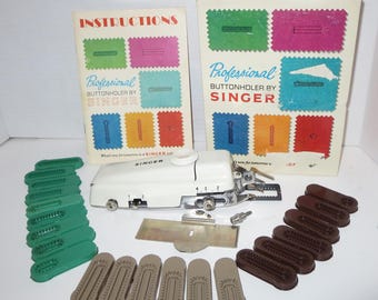 Singer Sewing 60s Buttonholer #102577 TOUCH & SEW Slant-Needle Zig-zag Machines