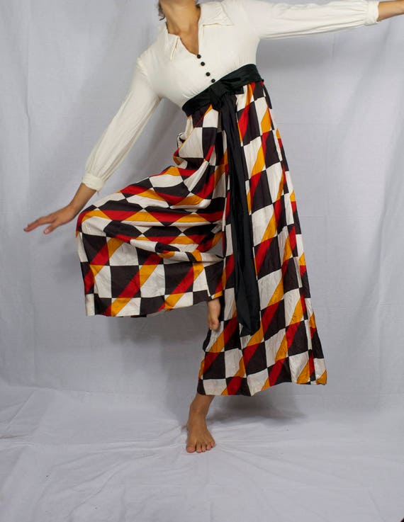70's silk romper
