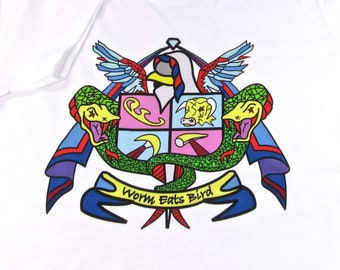 Lady's Worm Eats Bird Coat of Arms T Shirt