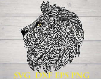 Download Lion mandala svg | Etsy