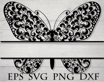Free Free 214 Monogram Split Butterfly Svg SVG PNG EPS DXF File