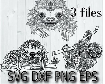 Sloth bundle SVG files for cricut / vector sloth clipart cut | Etsy