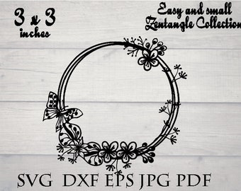 Boho wreath svg floral wreath svg | Etsy