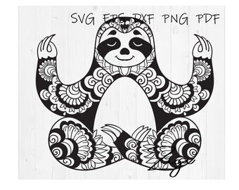 Download Sloth Mandala Svg Etsy