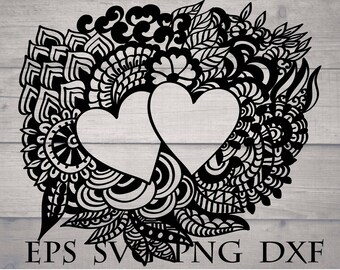 Download Heart mandala svg | Etsy