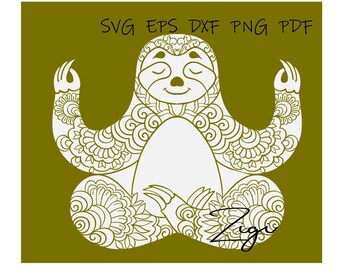 Download Sloth Mandala Svg Etsy