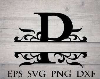 Split initial svg split letter P monogram svg - split monogram font svg split letter alphabet divider initial svg for cricut vinyl png