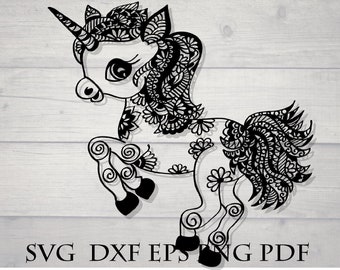Unicorn Mandala Svg Etsy