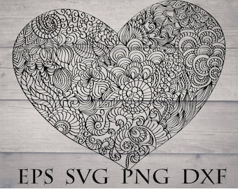 Download Heart mandala svg | Etsy