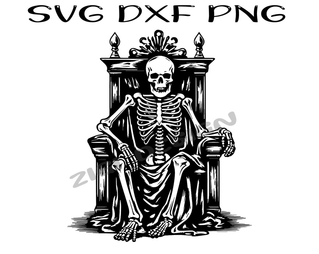 King Skeleton SVG Skull With Crown Cut Files - Etsy