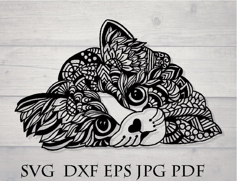 Mandala Layered Cat Svg - Free SVG Cut File