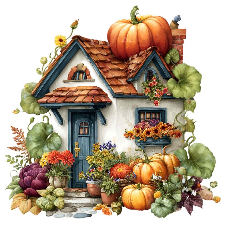 16 PNG Watercolor Textured Pumpkin, Rustic Fall Harvest Clipart - Etsy