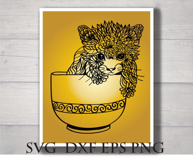 Download Cute kitten svg cat mandala svg floral cat svg png vector ...