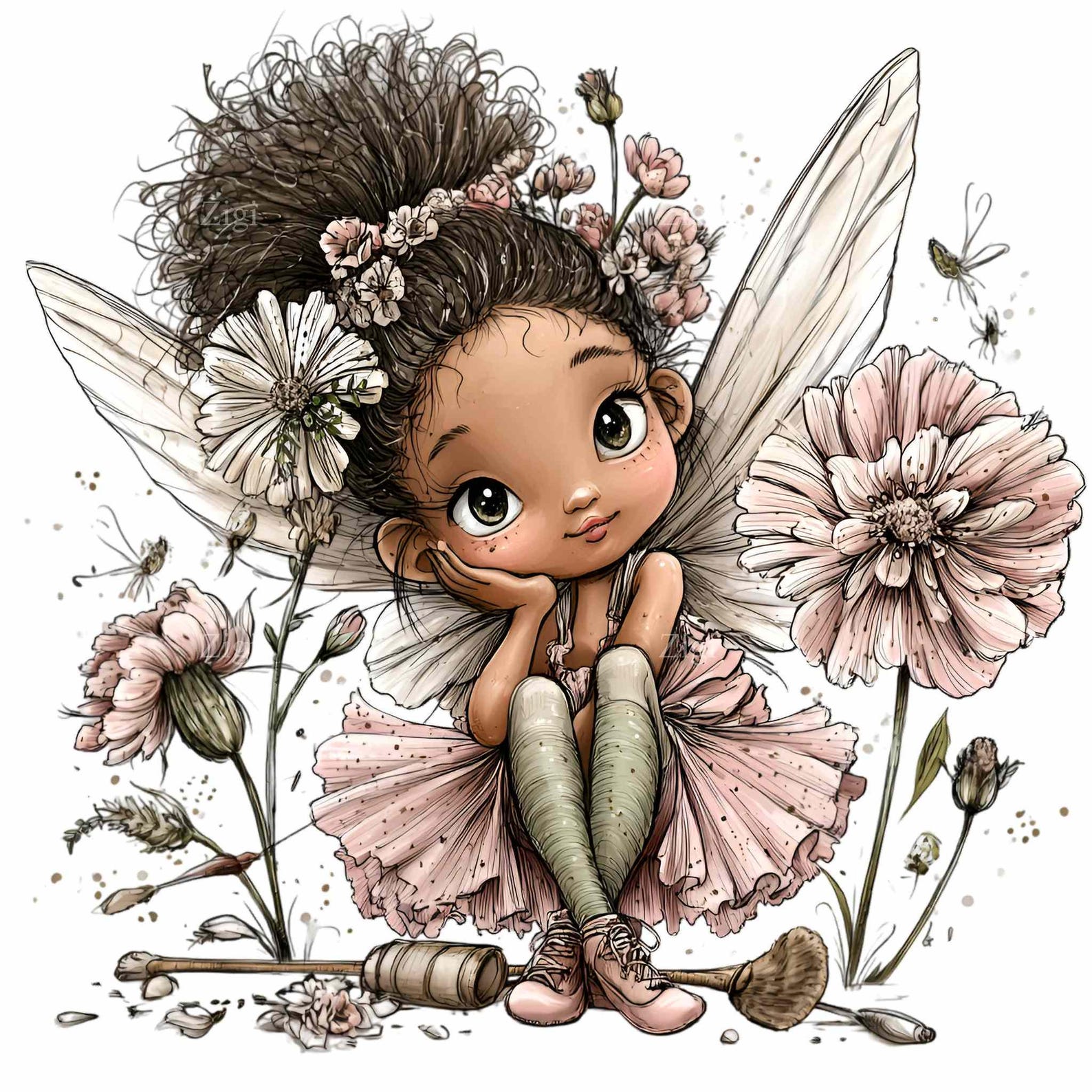 12 PNG Flower Fairy Clipart – Cute Fantasy PNG With Wings and Flowers ...