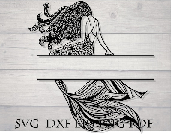 Download Mermaid Mandala Svg Mermaid Monogram Svg Mermaid Zentangle Etsy