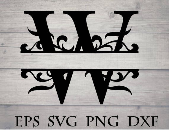 Download Split Initial Svg Split Letter W Monogram Svg Split Monogram Etsy