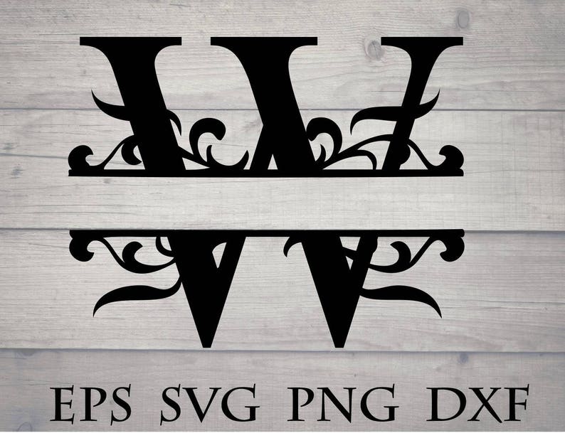 Download Split initial svg split letter W monogram svg split monogram | Etsy
