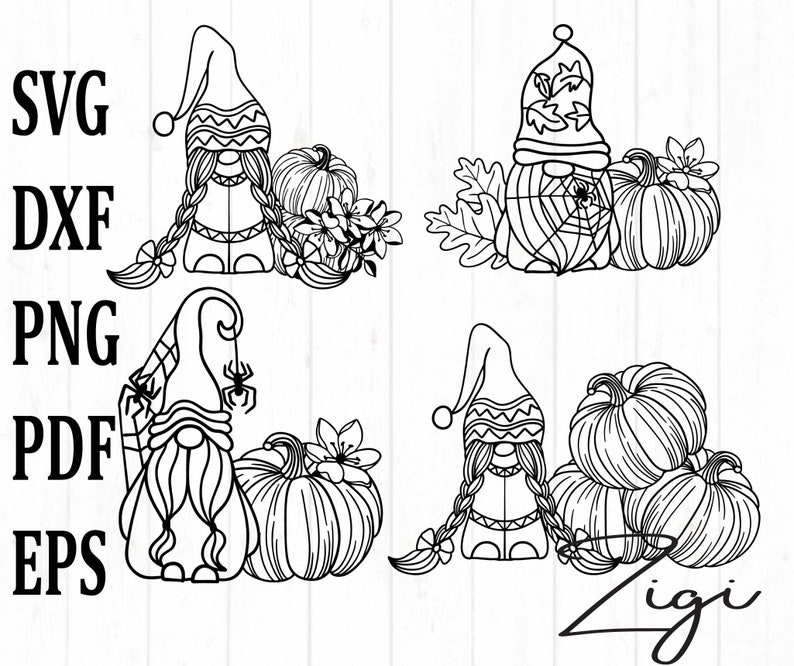 Download Gnome svg bundle flower pumpkin gnome svg fall gnome svg dxf | Etsy