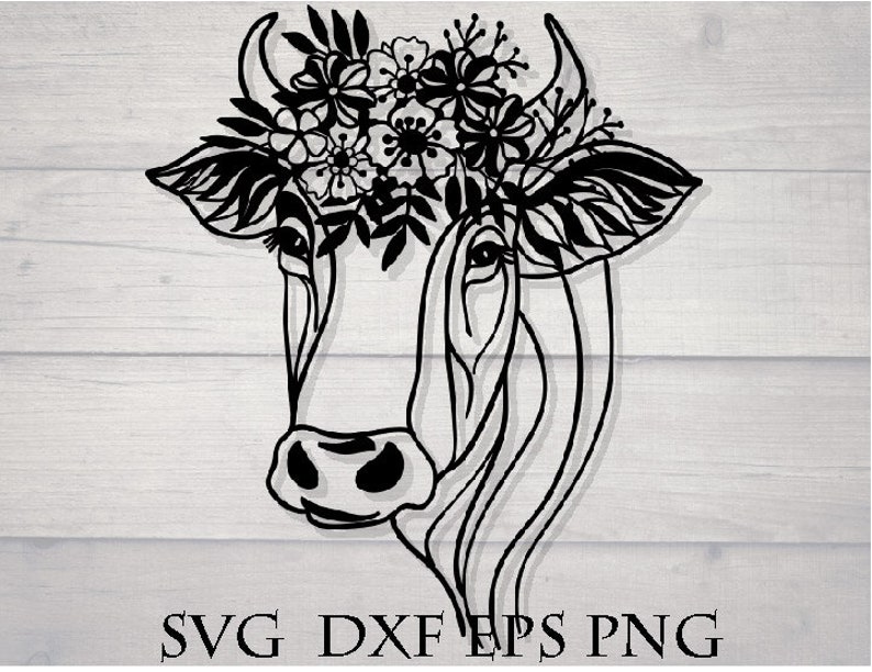 Free Free 262 Cow With Flower Crown Svg Free SVG PNG EPS DXF File