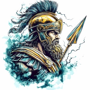 16 imágenes prediseñadas de guerrero espartano en formato JPEG: soldado con armadura masculina, diseño de héroe antiguo para decoración de pared de batallas míticas o temas de fantasía histórica.