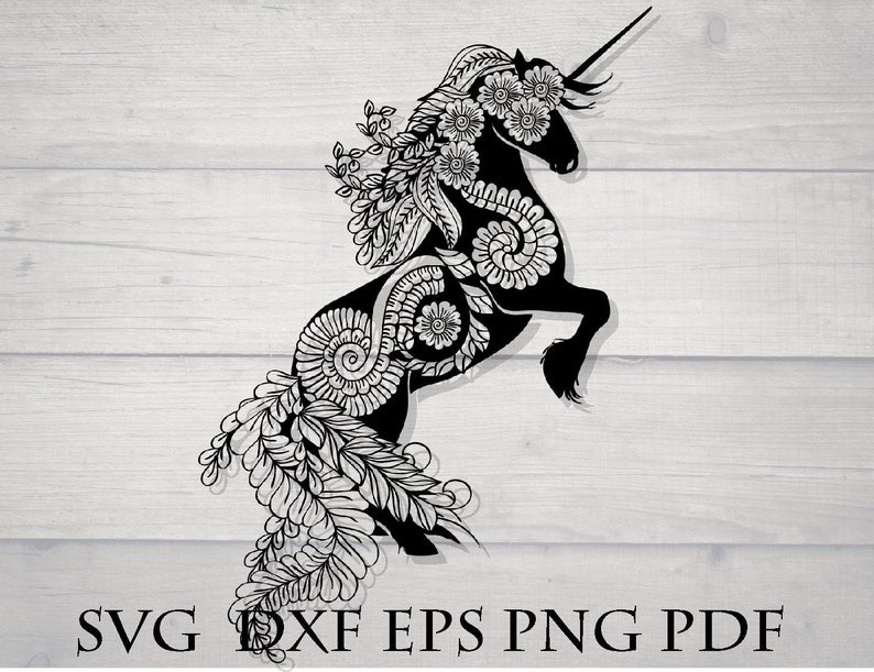 Download Mandala unicorn svg horse vector | Etsy