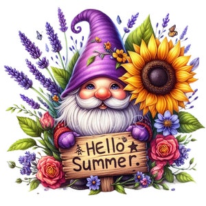 Zomerkabouter clipart, 10 png-aquarelteken, ongewenste dagboek, kaart maken, cadeaulabel, shirt leraar, digitale afbeeldingen sublimatie afdrukbare