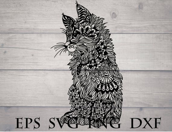 Download Cat Mandala Svg Animal Zentangle Svg Cat Head Svg Zentangle Etsy