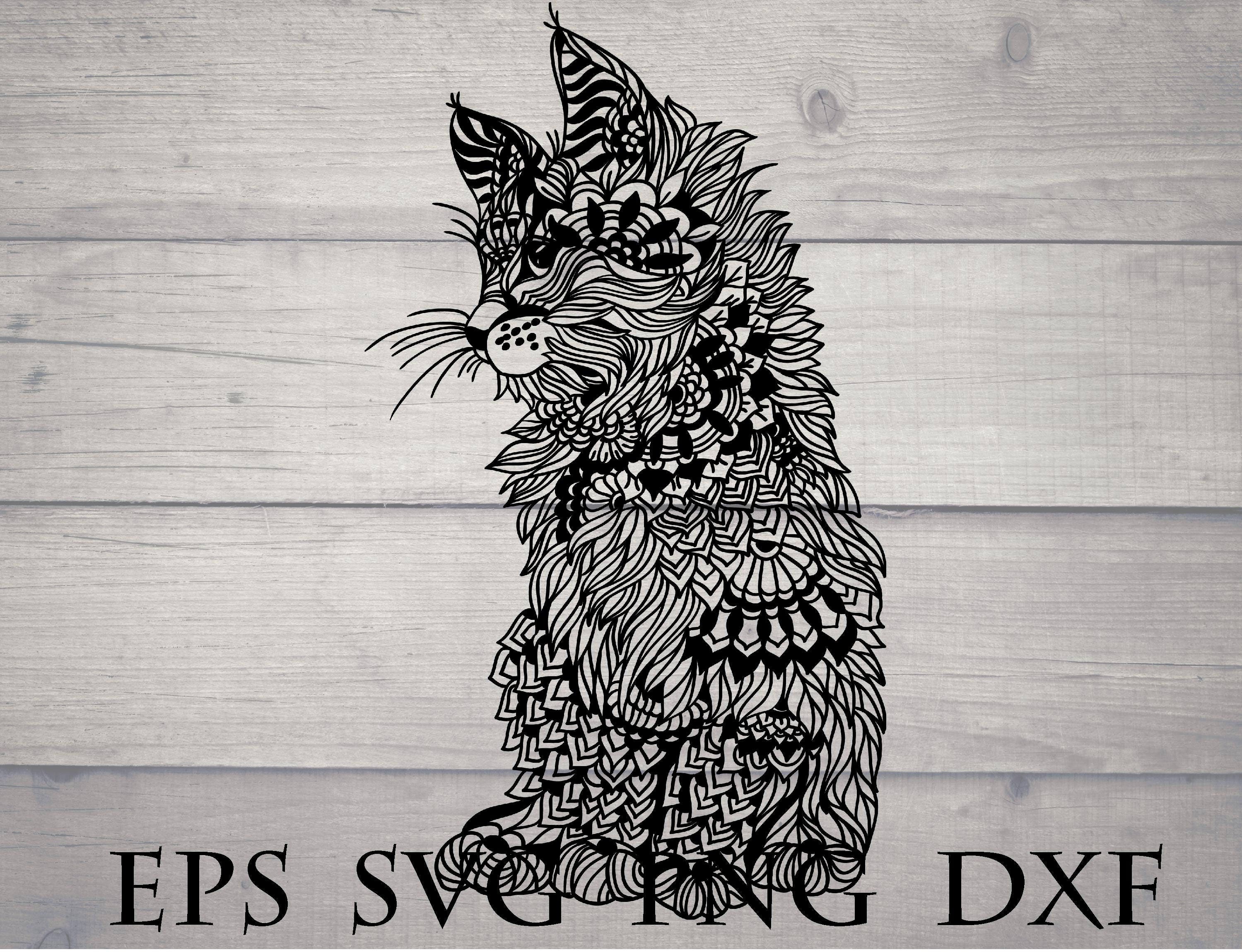 Download Cat Mandala Svg Animal Zentangle Svg