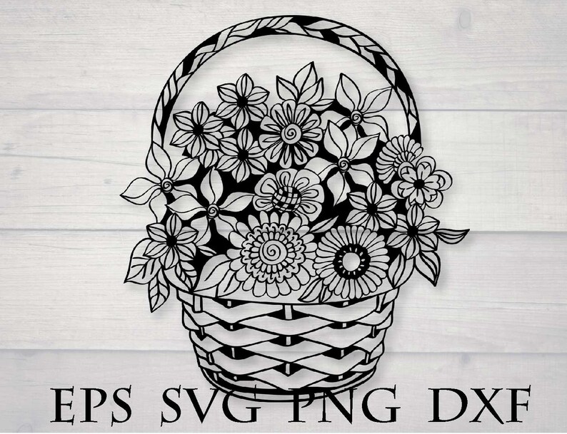 Download Zentangle flower svg basket flowers svg | Etsy