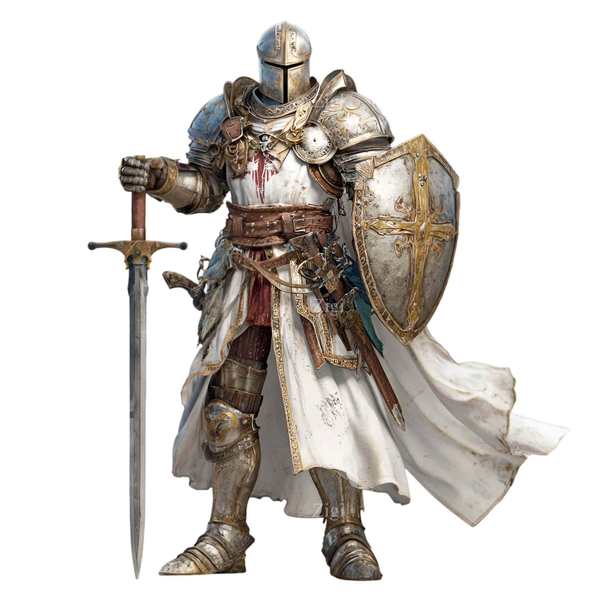 16 PNG Knight Templar Crusader Sublimation, Medieval Warrior Armor ...
