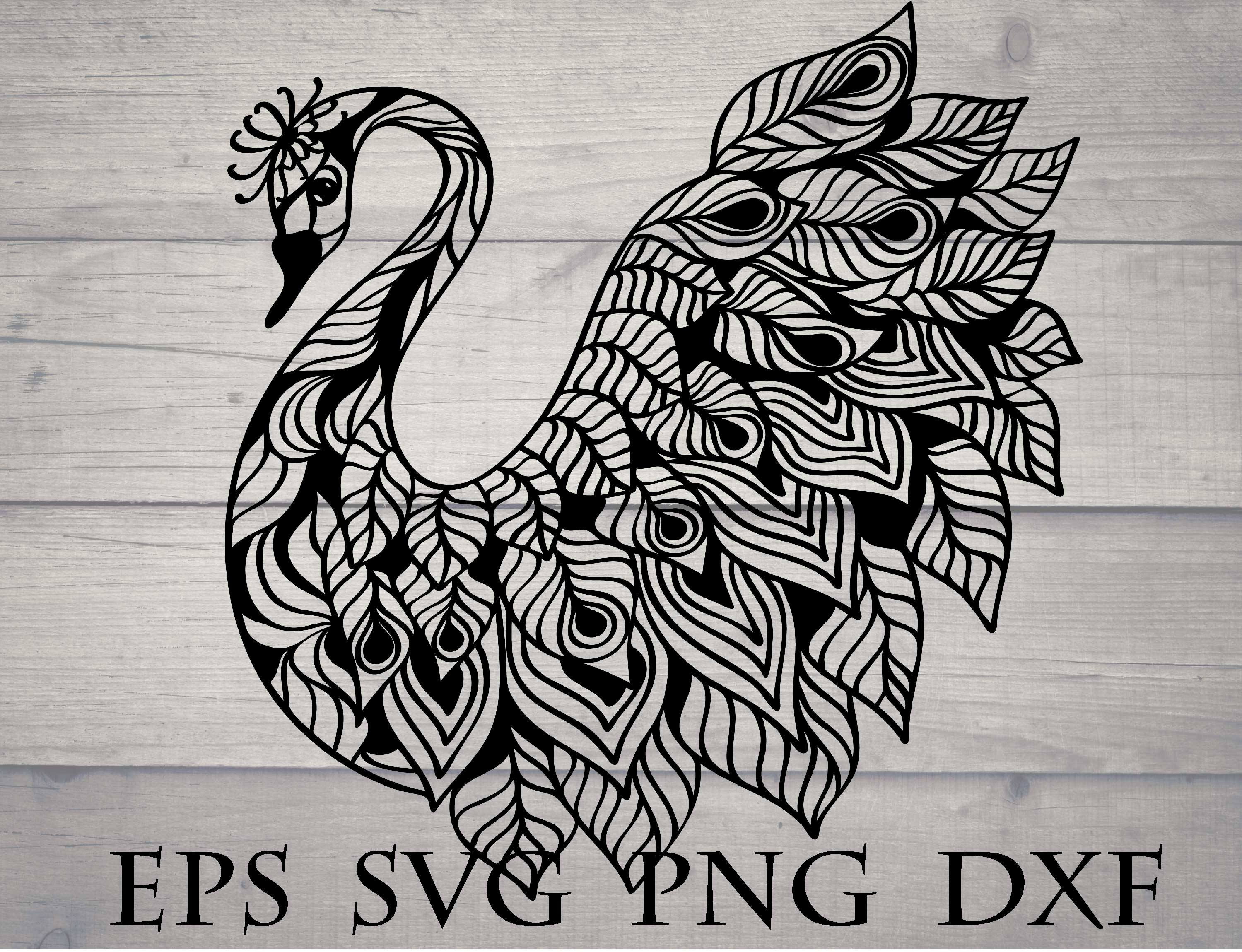 Download Zentangle swan svg / mandala bird svg / animal mandala svg