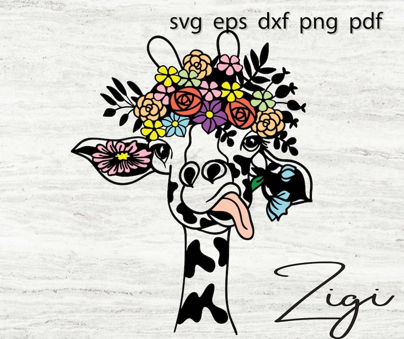 Download Giraffe Svg Giraffe Flower Svg Flower Crown Svg Animal Etsy