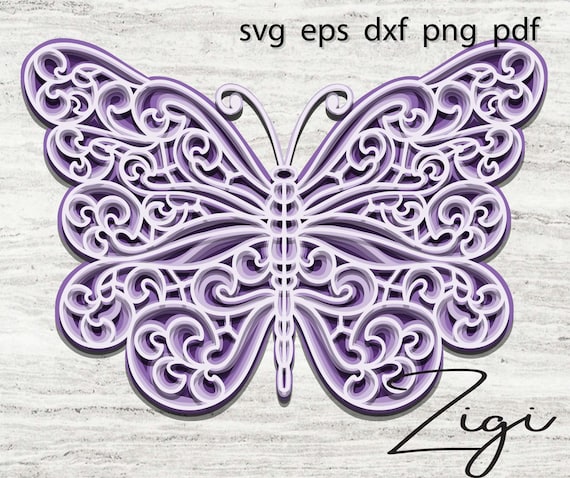 Download 3d Layered Mandala Svg Butterfly Svg Etsy