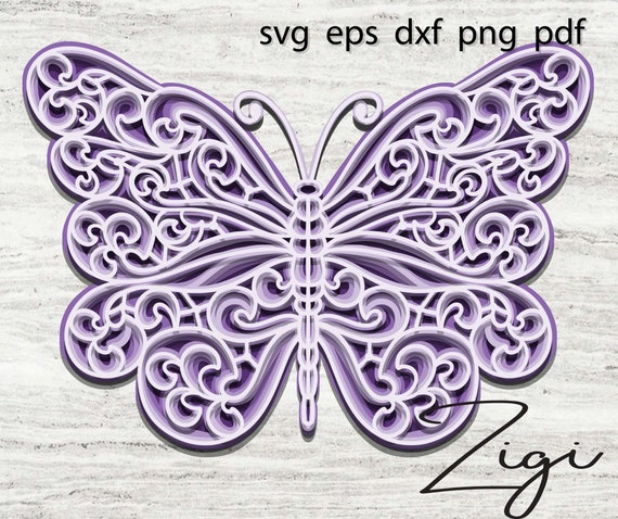 Download 3d Layered Mandala Svg Butterfly Svg Etsy