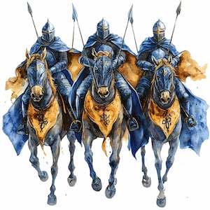 36 Clipart di cavalieri medievali in formato JPEG, scena di carica di cavalieri in formato JPEG, illustrazione di guerrieri coraggiosi, download di battaglie tra cavalieri, immagine medievale digitale