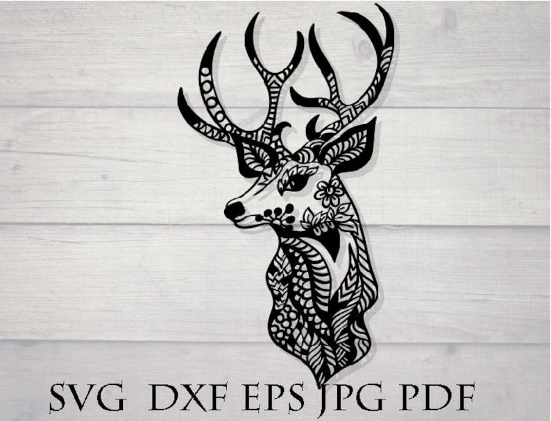 Download Deer zentangle Christmas svg mandala animal | Etsy