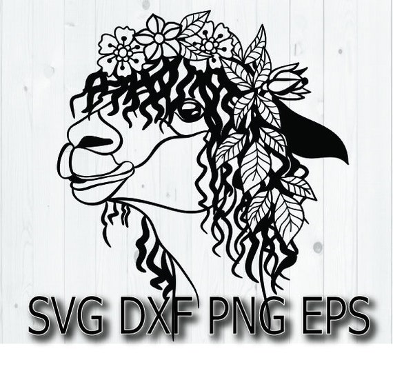 Llama Head Svg Alpaca Svg Flower Crown Svg Floral Etsy