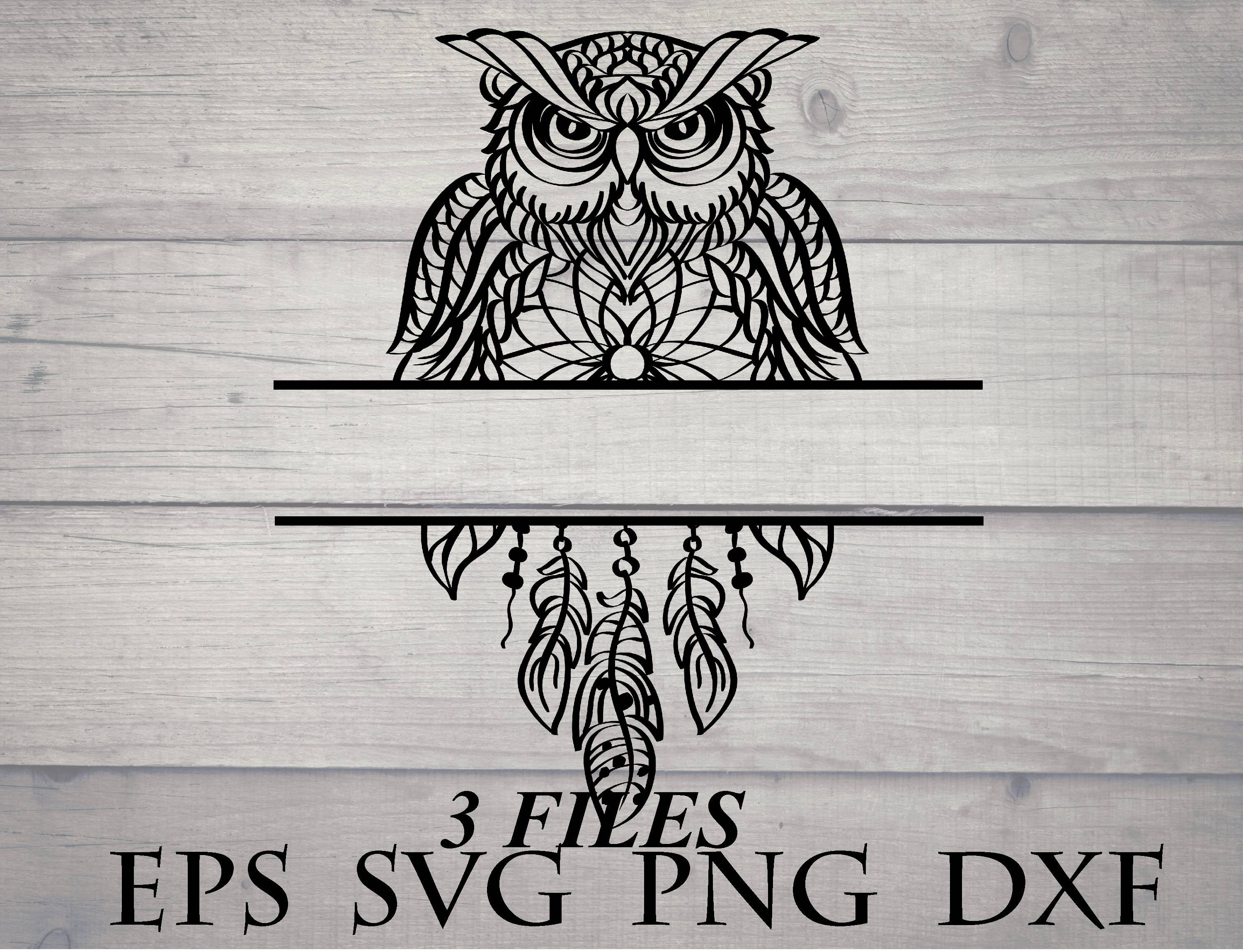 Download Mandala owl monogram svg file for cricut silhouette cut file | Etsy
