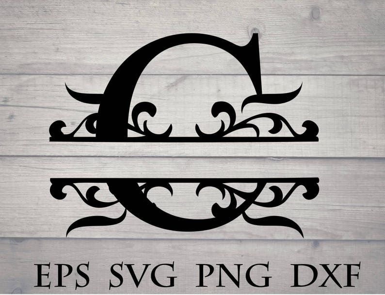 Download Split initial svg split letter C monogram svg split | Etsy