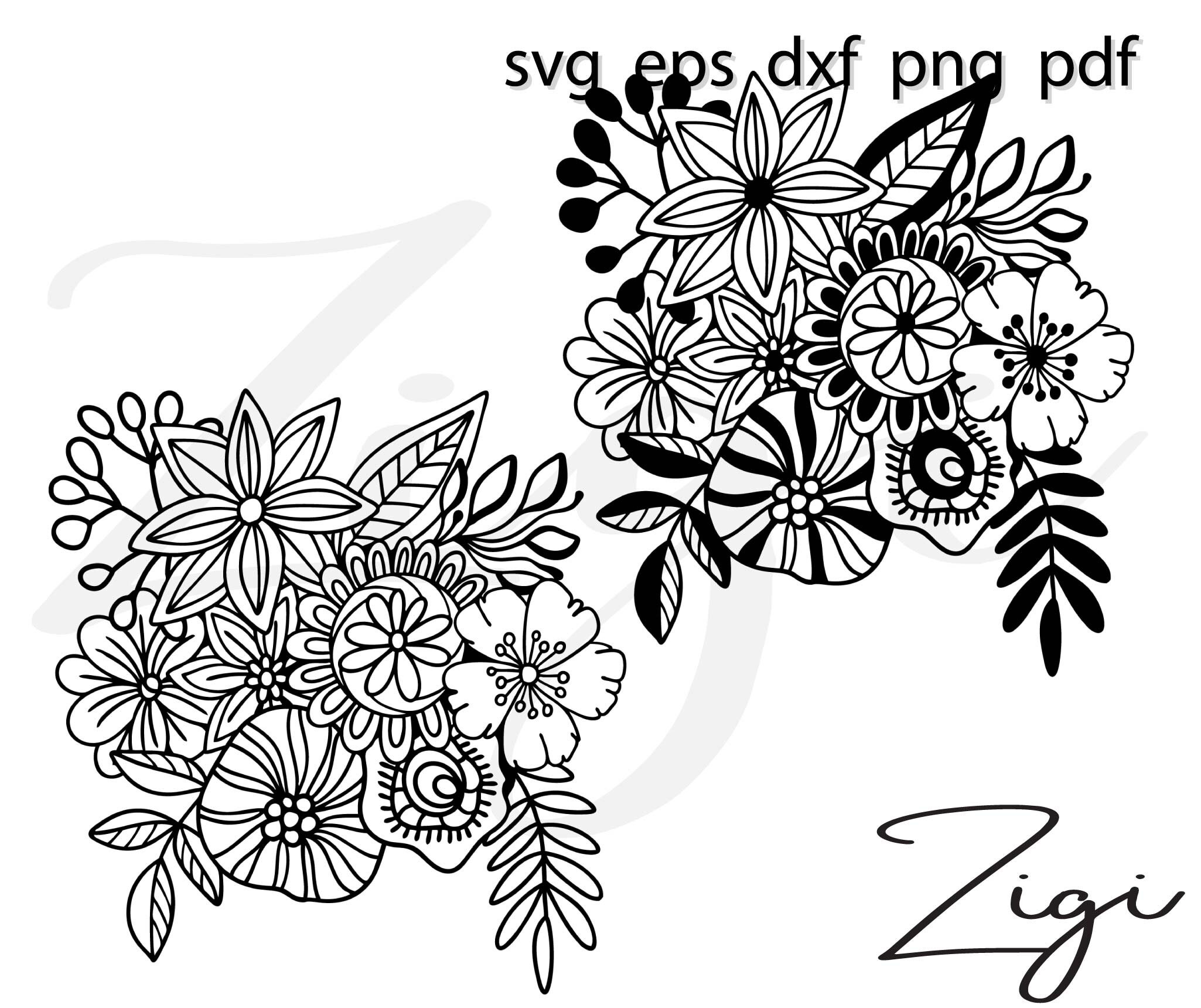 Download Flower Mandala Svg Floral Zentangle Svg Mandela Svg Etsy