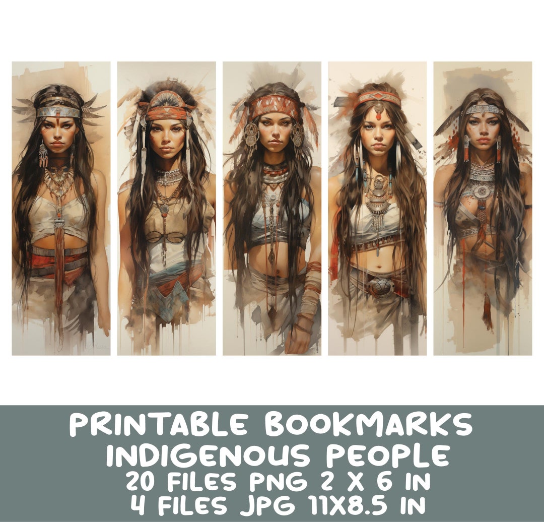Native American Printable Bookmarks PNG Bundle 20 Watercolor - Etsy
