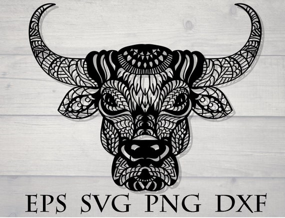 Download Zentangle bull svg animal mandala svg | Etsy